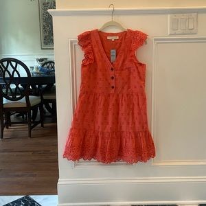 Ann Taylor Loft petite swing dress candied orange 00p NWT